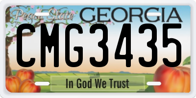 GA license plate CMG3435