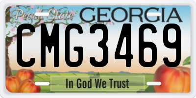 GA license plate CMG3469