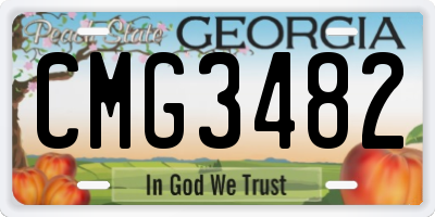 GA license plate CMG3482