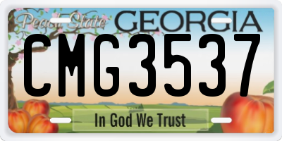 GA license plate CMG3537