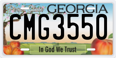 GA license plate CMG3550