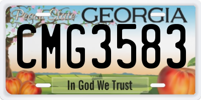 GA license plate CMG3583
