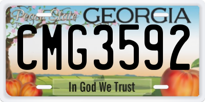GA license plate CMG3592