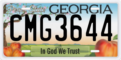 GA license plate CMG3644