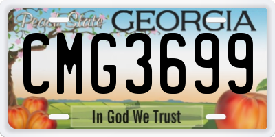 GA license plate CMG3699