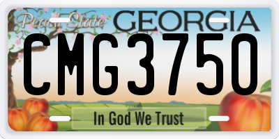 GA license plate CMG3750