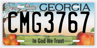 GA license plate CMG3767