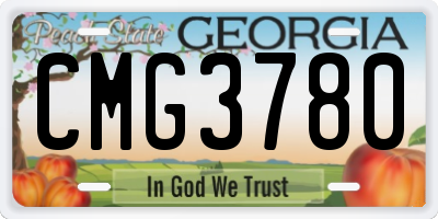 GA license plate CMG3780