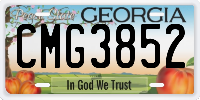 GA license plate CMG3852