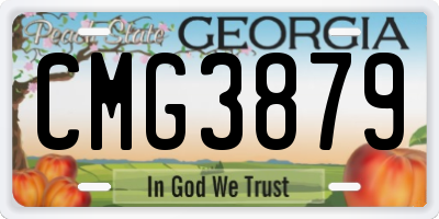 GA license plate CMG3879