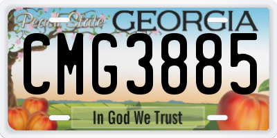 GA license plate CMG3885