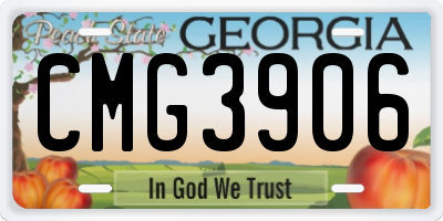GA license plate CMG3906