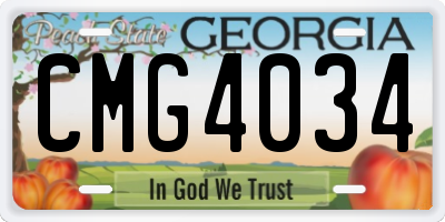 GA license plate CMG4034