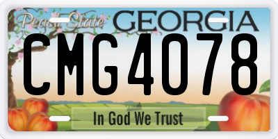 GA license plate CMG4078