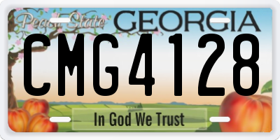 GA license plate CMG4128