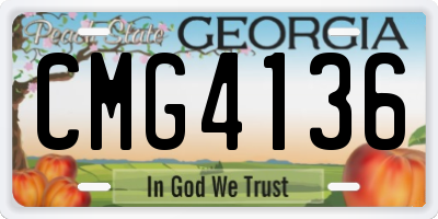 GA license plate CMG4136