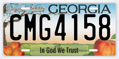 GA license plate CMG4158