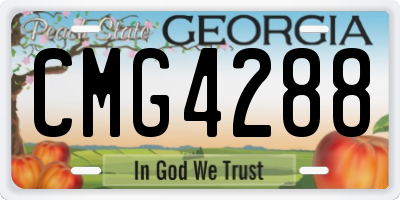 GA license plate CMG4288