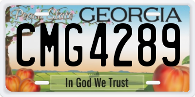 GA license plate CMG4289
