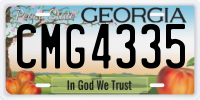 GA license plate CMG4335