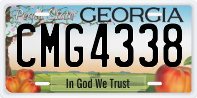 GA license plate CMG4338