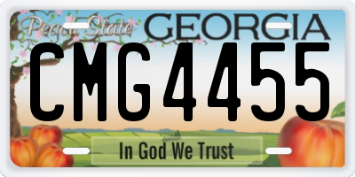 GA license plate CMG4455