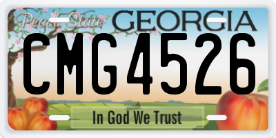 GA license plate CMG4526