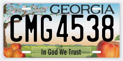 GA license plate CMG4538