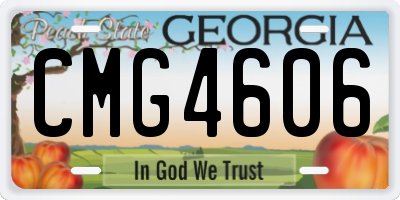 GA license plate CMG4606