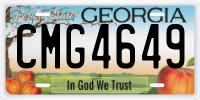 GA license plate CMG4649