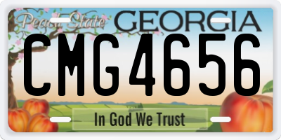 GA license plate CMG4656