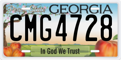 GA license plate CMG4728