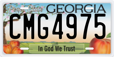 GA license plate CMG4975