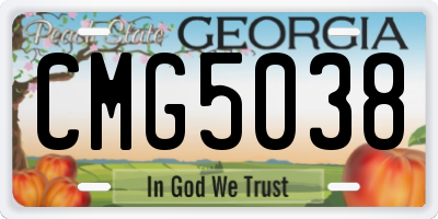 GA license plate CMG5038