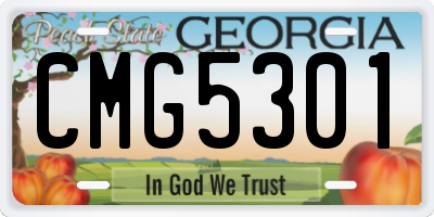GA license plate CMG5301