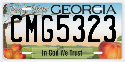 GA license plate CMG5323
