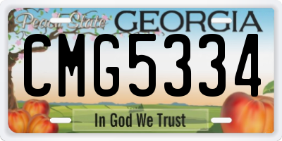 GA license plate CMG5334