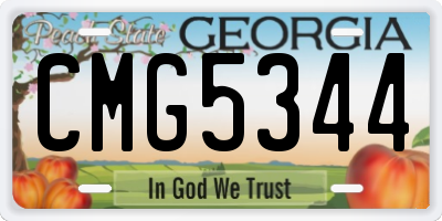 GA license plate CMG5344