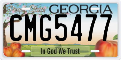 GA license plate CMG5477