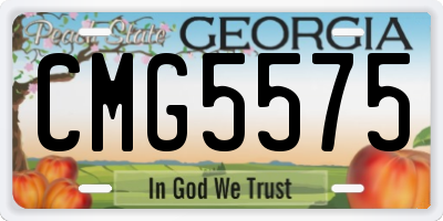 GA license plate CMG5575