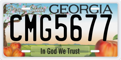 GA license plate CMG5677
