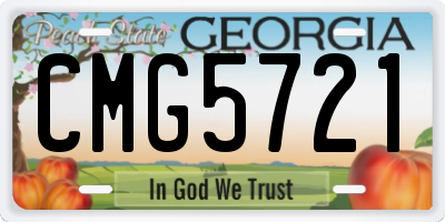GA license plate CMG5721