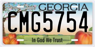 GA license plate CMG5754