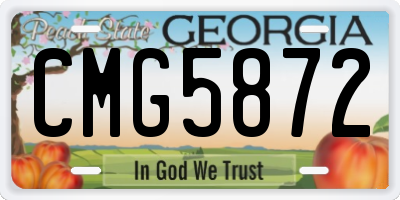 GA license plate CMG5872