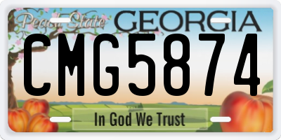 GA license plate CMG5874