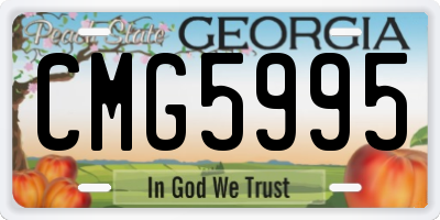 GA license plate CMG5995