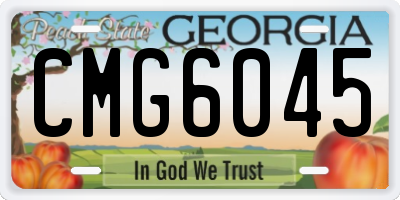 GA license plate CMG6045