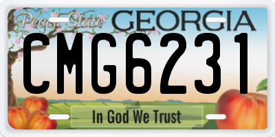 GA license plate CMG6231