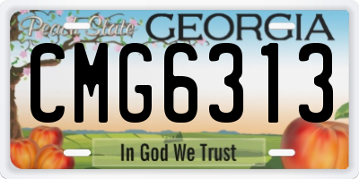 GA license plate CMG6313