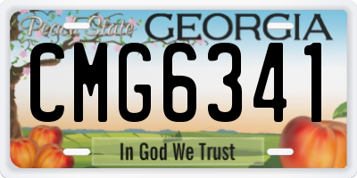 GA license plate CMG6341